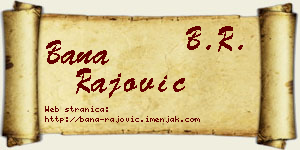 Bana Rajović vizit kartica